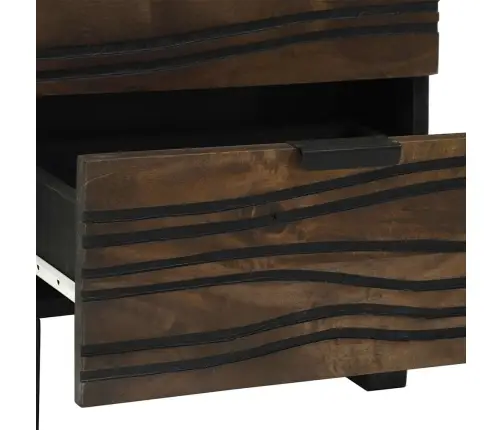 Šalia Lovos Spintelė Su Stalčių 2 Pcs Graikinis Riešutmedis