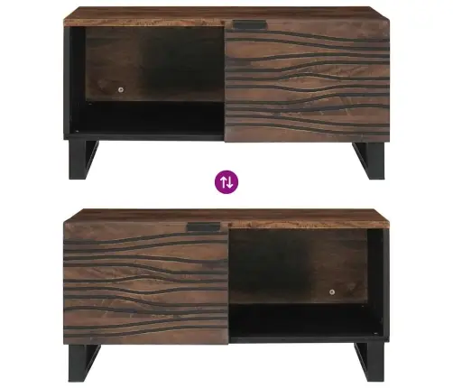 Kafijas Galdiņš 80 X 50 X 40 Cm - Masīvkoks No Mango Un Inženierkoks Vidaxl