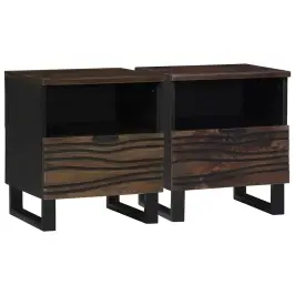 Nakts Skapītis 2 Pcs Valriekstu Koks 40 X 33 X 46 Cm Vidaxl