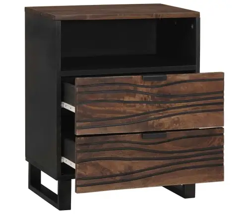 Naktsgaldiņš - 50 X 33 X 60 Cm - Izgatavots No Cietā Un Inženiertipa Koka Vidaxl