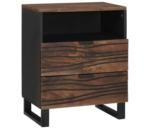 Naktsgaldiņš - 50 X 33 X 60 Cm - Izgatavots No Cietā Un Inženiertipa Koka Vidaxl