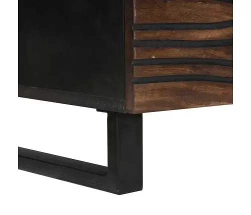 Kohvilaud Pruun Ja Must 100 X 54 X 40 Cm Akaatsiapuit