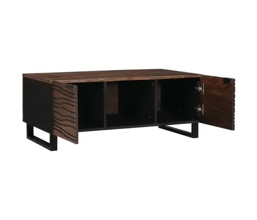 Kohvilaud Pruun Ja Must 100 X 54 X 40 Cm Akaatsiapuit