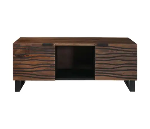 Kohvilaud Pruun Ja Must 100 X 54 X 40 Cm Akaatsiapuit