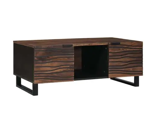 Kohvilaud Pruun Ja Must 100 X 54 X 40 Cm Akaatsiapuit