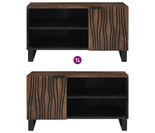 Televizora Skapis - 80 X 31.5 X 46 Cm Masīvkoks Un Inženierkoks Vidaxl