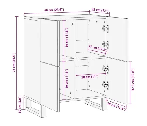 Mediju Uzglabāšanas Skapji Un Plaukti Brūna 60 X 33.5 X 75 Cm Vidaxl