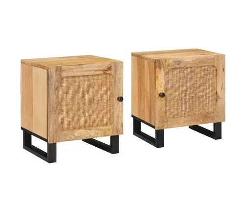 Nakts Skapītis 2 Pcs Dabiska 40 X 33,5 X 46 Cm Vidaxl