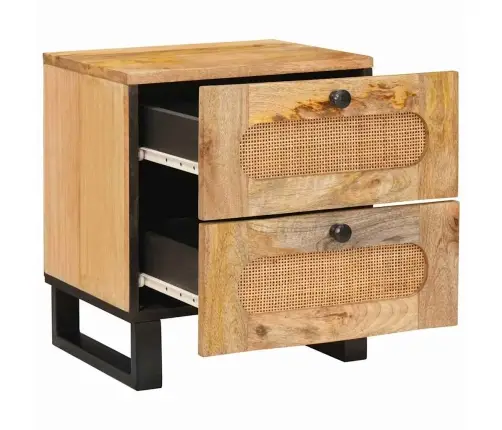 Nakts Skapītis Dabiska 40 X 33,5 X 46 Cm Cieta Mango Koksne Vidaxl