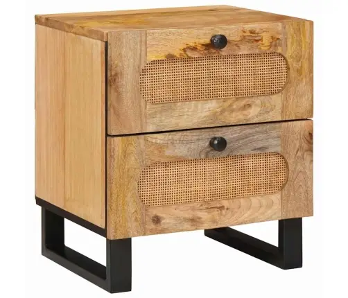 Nakts Skapītis Dabiska 40 X 33,5 X 46 Cm Cieta Mango Koksne Vidaxl