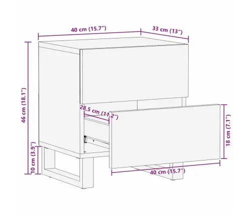 Öölambi Kapp 2 Pcs Neutraalne 40 X 33,5 X 46 Cm Tugev Mango Puu