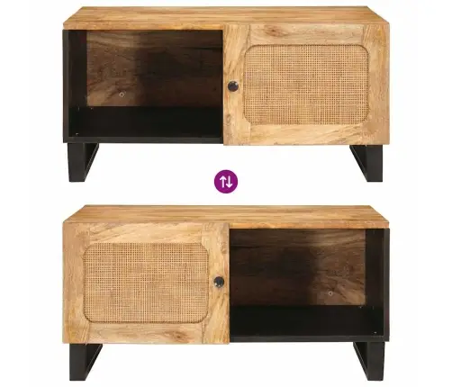 Kafijas Galdiņš Dabiska 80 X 50 X 40 Cm Cieta Mango Koksne Vidaxl