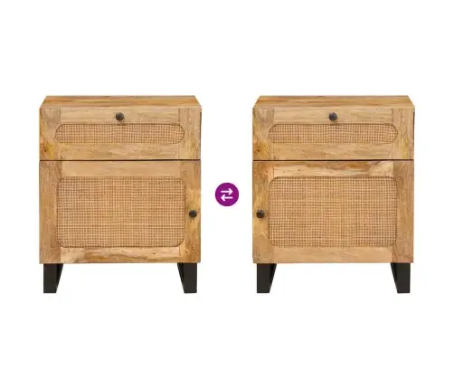 Nakts Skapītis Dabiska 50 X 33 X 60 Cm Cieta Mango Koksne Vidaxl