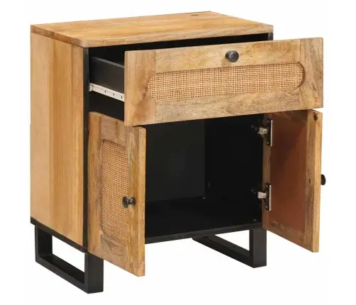 Šalia Lovos Spintelė Su Stalčių Natūrali 50 X 33 X 60 Cm