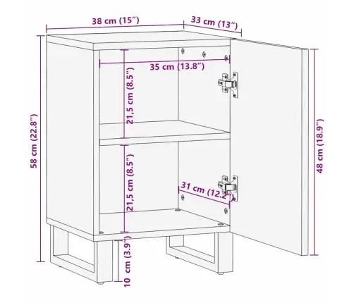 Vannas Istabas Skapītis Ar Plauktu Brūna 38 X 33 X 58 Cm Vidaxl