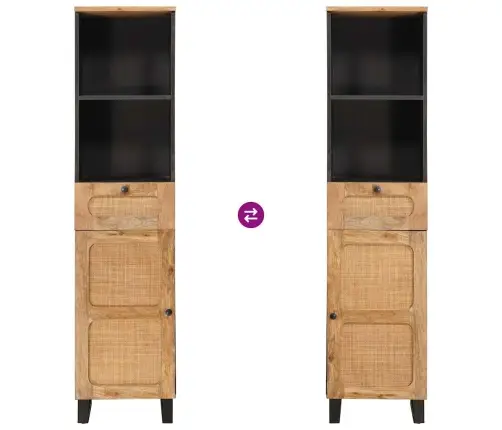 Vannitoa Kapp Riiuliga Pruun 38 X 33 X 160 Cm Tugev Mango Puu