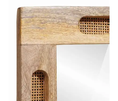 Vannas Istabas Spogulis Brūna 50 X 70 X 3 Cm Cieta Mango Koksne Vidaxl