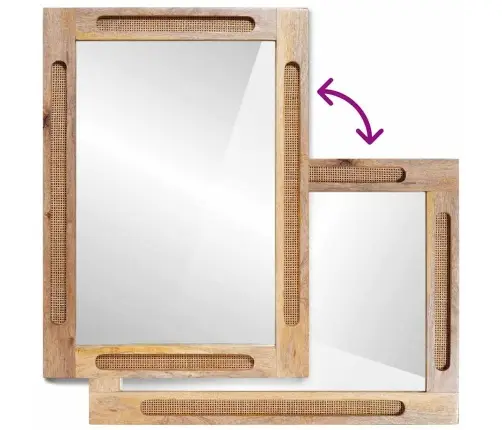 Vannas Istabas Spogulis Brūna 50 X 70 X 3 Cm Cieta Mango Koksne Vidaxl