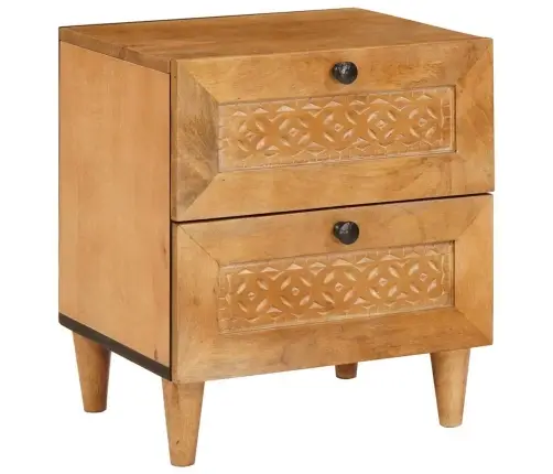 Naktsgaldiņš 2 Pcs Gaiši Brūna 40 X 33 X 46 Cm Mango Masīvkoks Vidaxl