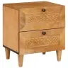 Naktsgaldiņš 2 Pcs Gaiši Brūna 40 X 33 X 46 Cm Mango Masīvkoks Vidaxl