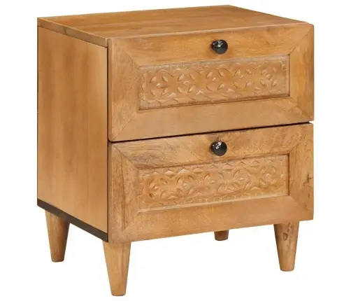 Naktsgaldiņš 2 Pcs Gaiši Brūna 40 X 33 X 46 Cm Mango Masīvkoks Vidaxl