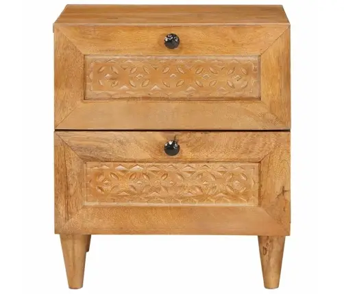 Naktsgaldiņš 2 Pcs Gaiši Brūna 40 X 33 X 46 Cm Mango Masīvkoks Vidaxl