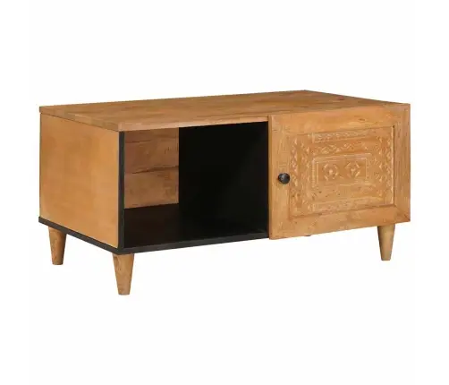 Kafijas Galdiņš Gaiši Brūna 80 X 50 X 40 Cm Mango Masīvkoks Vidaxl