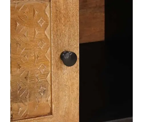 Kohvilaud Riiuliga Uksega Helepruun 100 X 54 X 40 Cm Mangopuit