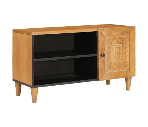 Televizora Skapīša Gaiši Brūna 80 X 33 X 46 Cm Mango Masīvkoks Vidaxl