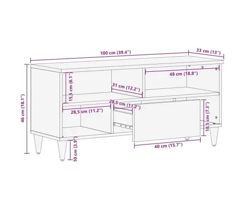 Tv Vienetai Šviesiai Rudas 105 X 33 X 46 Cm Apdirbta Mediena