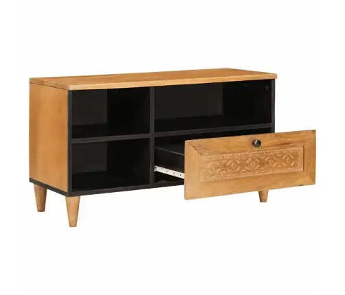 Televizora Skapīša Gaiši Brūna 80 X 33 X 46 Cm Mango Masīvkoks Vidaxl