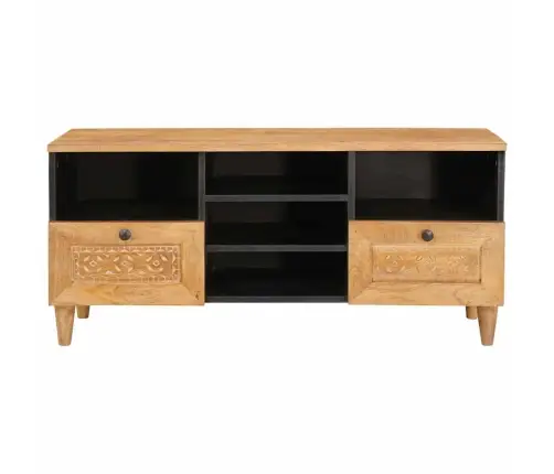 Televizora Skapīša Gaiši Brūna 100 X 33 X 46 Cm Mango Masīvkoks Vidaxl