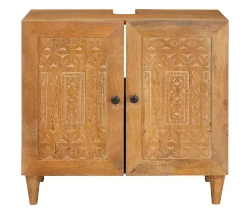 Vannas Istabas Skapītis Ar Durvīm Gaiši Brūna 62 X 33 X 58 Cm Vidaxl