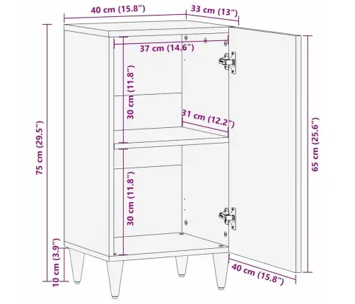 Puse Gaiši Brūna 33.5 X 40 X 75 Cm Vidaxl