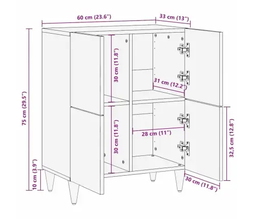 Kabalas Šviesiai Ruda 33.5 X 60 X 75 Cm