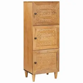 Augstais Skapītis Gaiši Brūna 40 X 33 X 110 Cm Mango Masīvkoks Vidaxl