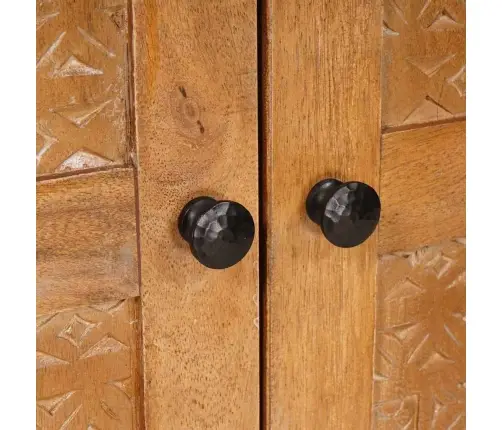 Augstais Skapītis Gaiši Brūna 60 X 33 X 100 Cm Mango Masīvkoks Vidaxl