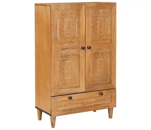 Augstais Skapītis Gaiši Brūna 60 X 33 X 100 Cm Mango Masīvkoks Vidaxl