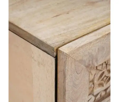 Naktsgaldiņš 2 Pcs Bēša 40 X 33 X 46 Cm Mango Masīvkoks Vidaxl