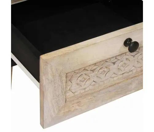 Naktsgaldiņš 2 Pcs Bēša 40 X 33 X 46 Cm Mango Masīvkoks Vidaxl