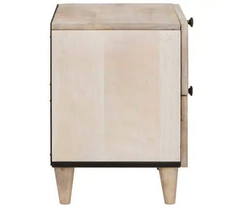 Naktsgaldiņš 2 Pcs Bēša 40 X 33 X 46 Cm Mango Masīvkoks Vidaxl