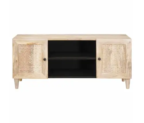 Televizora Skapīša Balts 105 X 33 X 46 Cm Mango Masīvkoks Vidaxl