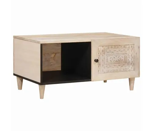 Kohvilaud Riiuliga Ladustamisega Beež 80 X 50 X 40 Cm Mangopuit Kohvilaud Riiuliga Ladustamisega Beež 80 X 50 X 40 Cm Mangopuit