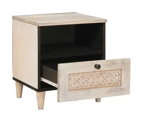 Öökapp Sahtliga 2 Pcs Beež 40 X 33 X 46 Cm Mangopuit