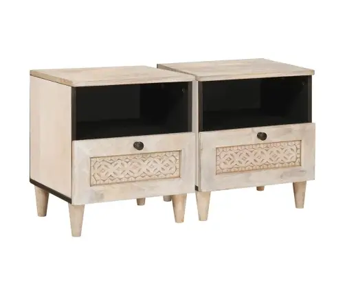 Öökapp Sahtliga 2 Pcs Beež 40 X 33 X 46 Cm Mangopuit