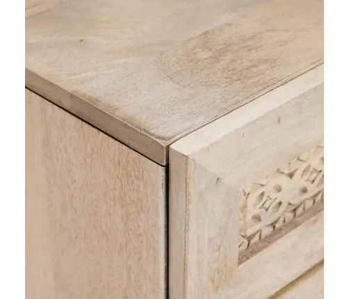 Naktsgaldiņš Ar Atvilktni Bēša 50 X 33 X 60 Cm Mango Masīvkoks Vidaxl