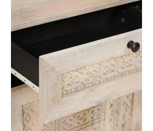 Naktsgaldiņš Ar Atvilktni Bēša 50 X 33 X 60 Cm Mango Masīvkoks Vidaxl