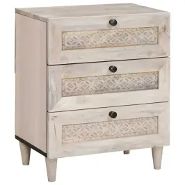 Naktsgaldiņš Ar Atvilktni Bēša 50 X 33 X 60 Cm Mango Masīvkoks Vidaxl