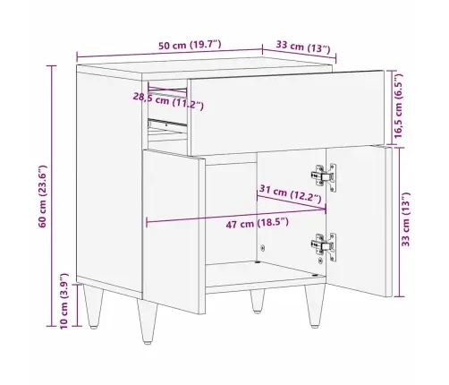 Öökapp Sahtliga Ladustamisega Beež 50 X 33 X 60 Cm Mangopuit Öökapp Sahtliga Ladustamisega Beež 50 X 33 X 60 Cm Mangopuit