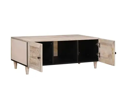 Kohvilaud Riiuliga Uksega Beež 100 X 54 X 40 Cm Mangopuit
